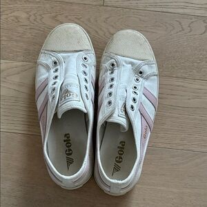 Gola Coaster Slip On Women's Classic White and Pink Sneakers